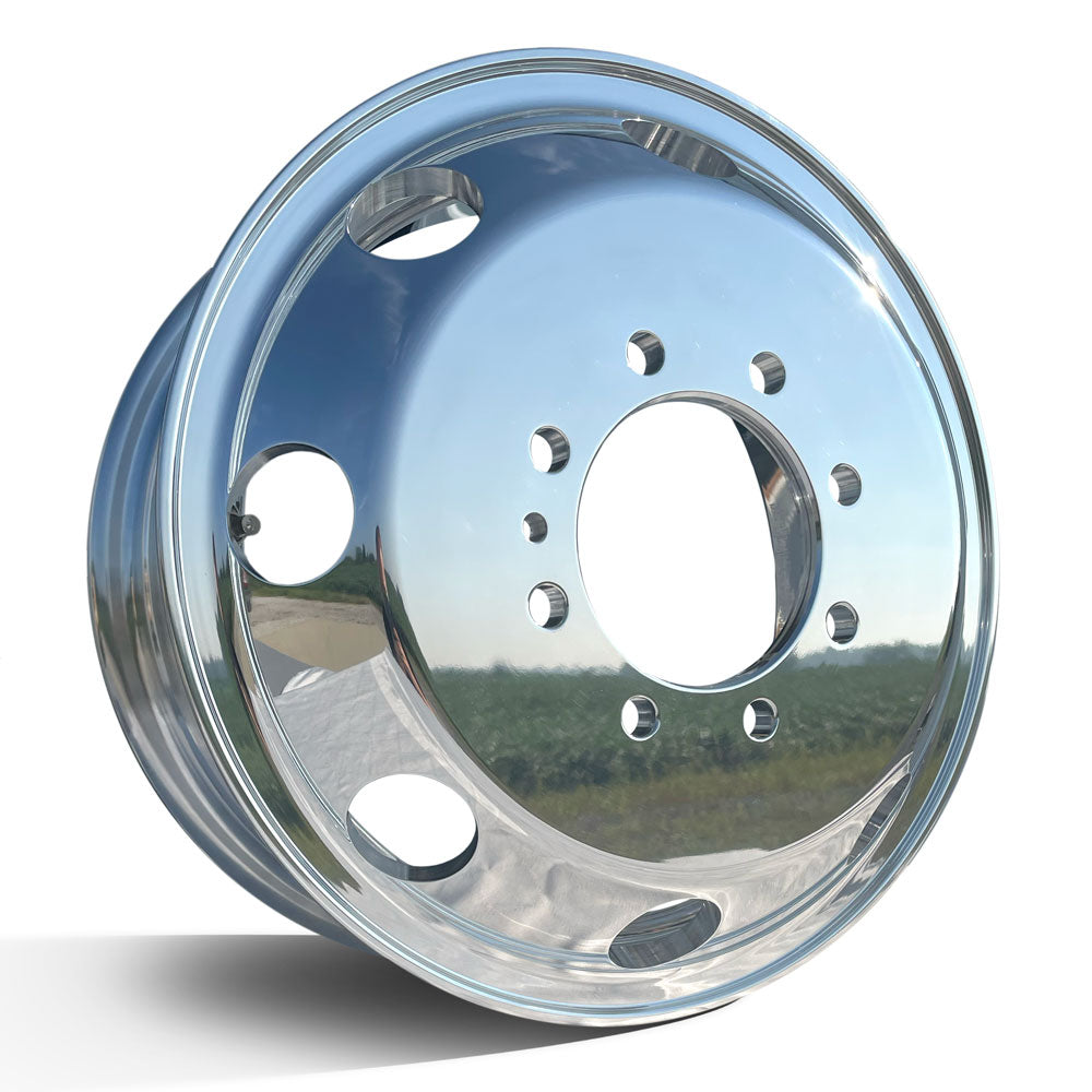 16x6 Polished Aluminum Dually Wheel – 8x6.5 for 2000 & Older Chevy/GMC 3500 (4.56” Bore)